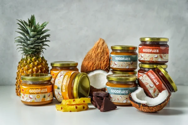 Goodfolks organic sugar free gluten free vegan plant-based coconut jam spread range