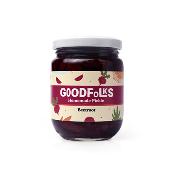 All natural homemade beetroot pickle is a made in Sri Lanka product. Homemade beetroot pickle from Goodfolks is ethical and organic and supports small communities and small business. Vegan Sri Lanka. Gluten free pickle with international delivery. Healthy food category.