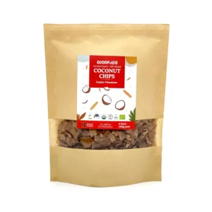 Goodfolks Organic Coconut Chips with Ceylon Cinnamon - Plant based gluten-free sugar-free
