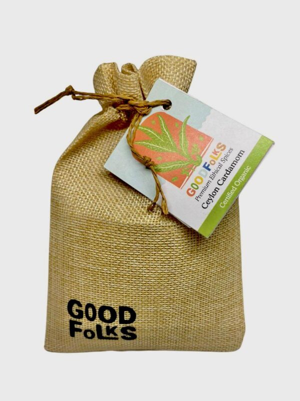Ceylon Organic Cardamom - gift bag - burlap pouch