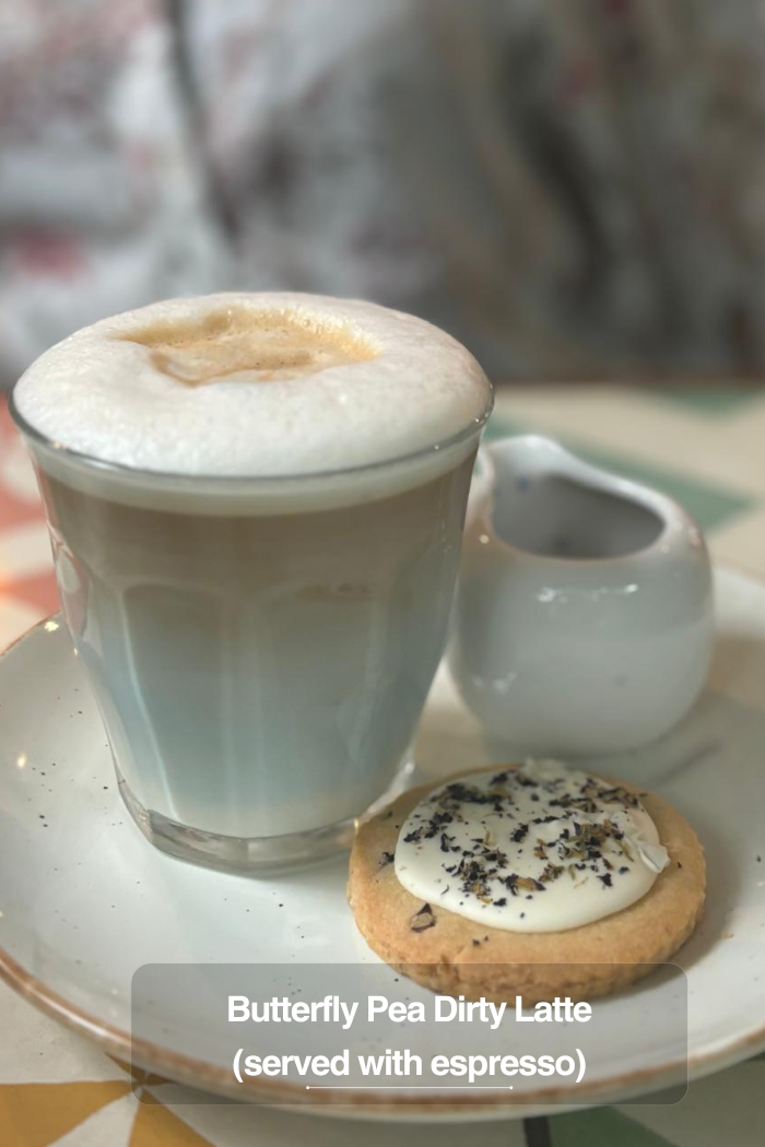 Butterfly Pea Dirty Latte (Served with Espresso)