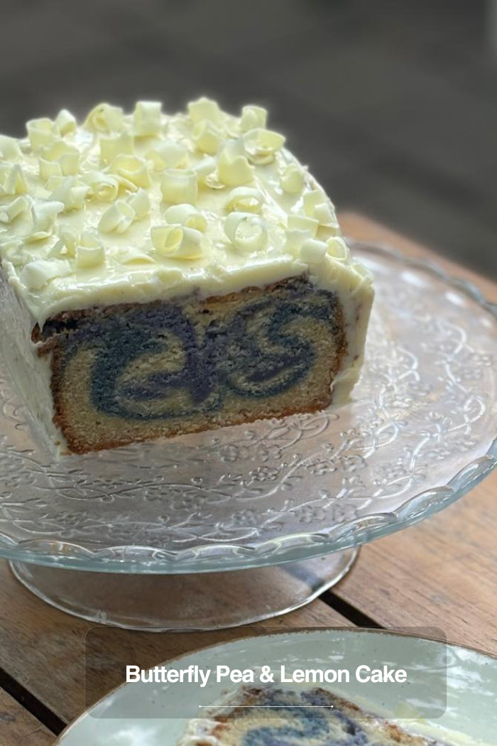 Butterfly Pea Lemon Cake