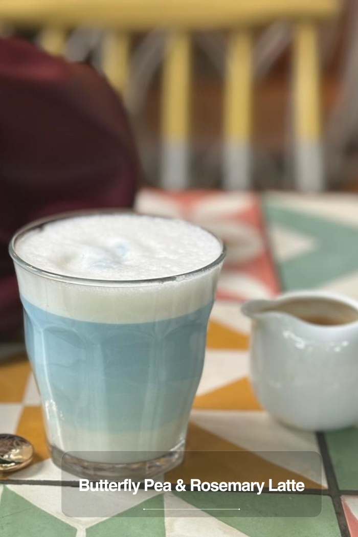 Butterfly Pea and Rosemary Latte