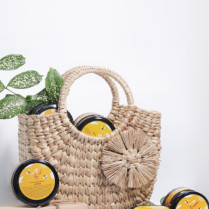 Goodfolks natural hamper in handwoven reed and palm-leaf basket with 100% Sri Lankan wellness products