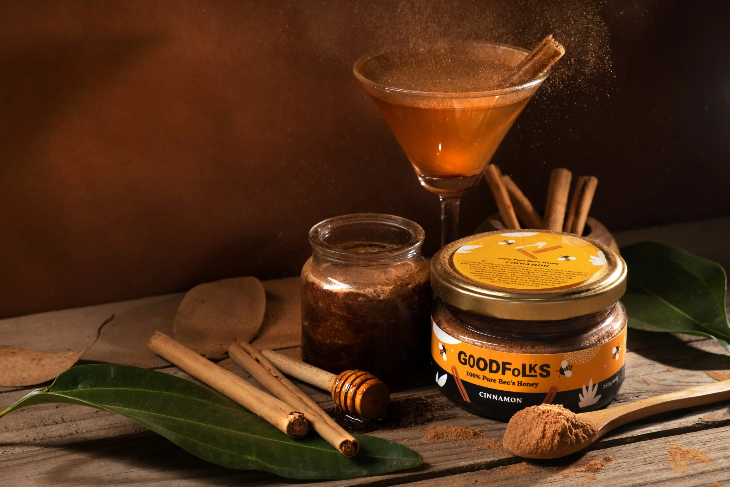 Goodfolks Sri Lankan bee honey blended with Ceylon cinnamon